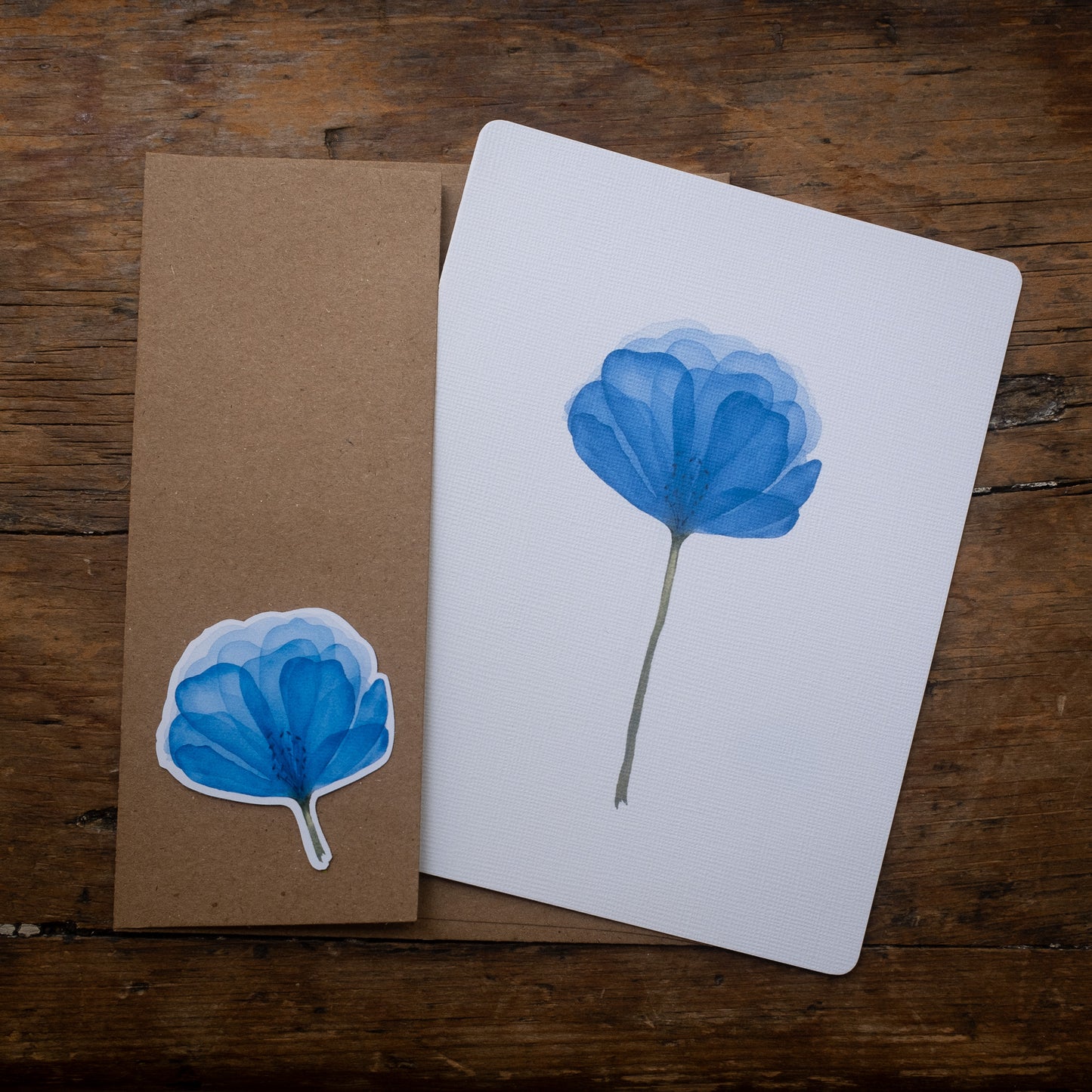 Carte - Fleur bleue diaphane