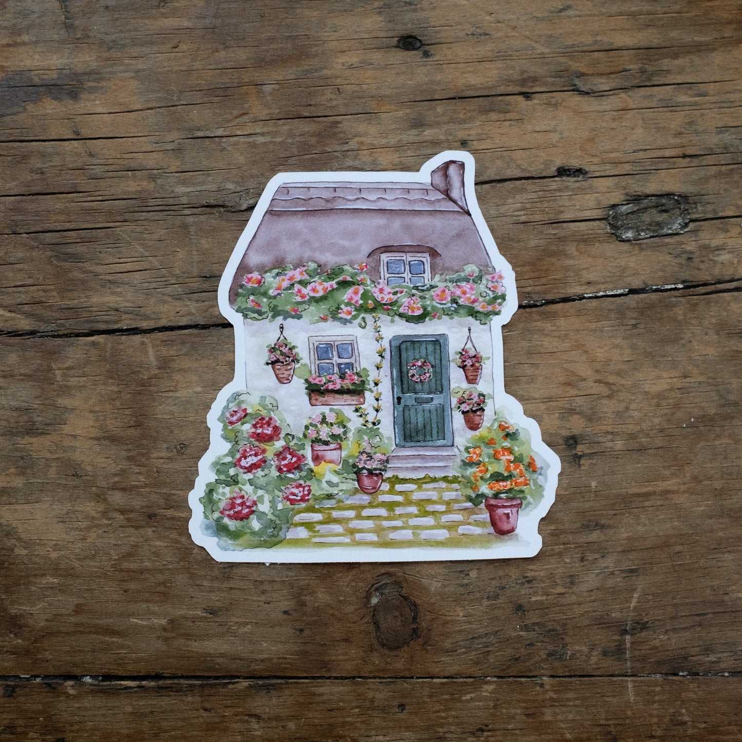 Autocollant - Cottage fleuri