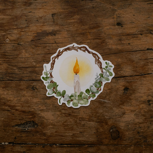 Autocollant - Couronne d'eucalyptus lumineuse