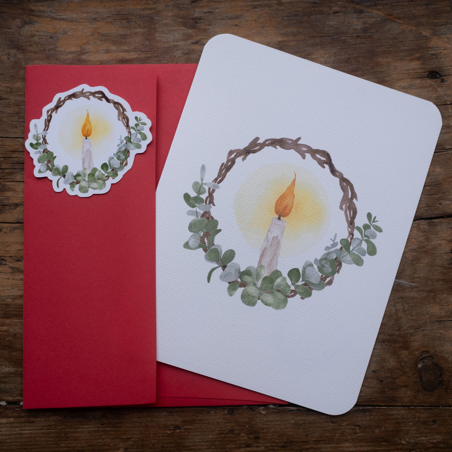 Carte - Couronne d'eucalyptus lumineuse