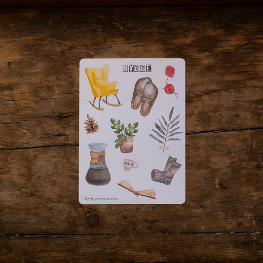 Feuille d'autocollants - Confort Hygge