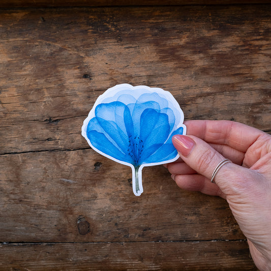 Autocollant - Fleur bleue