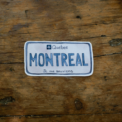 Autocollant - Plaque immatriculation Montréal