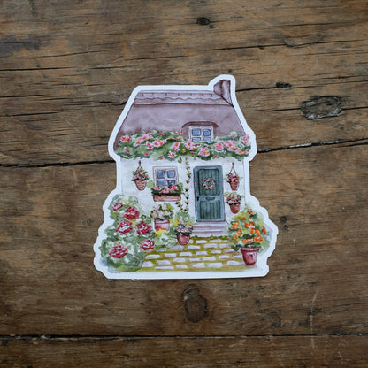 Autocollant - Cottage fleuri