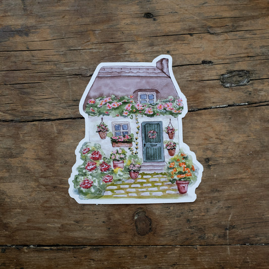 Autocollant - Cottage fleuri