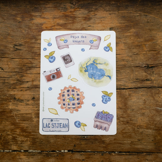 Feuille d'autocollants - Pays des bleuets