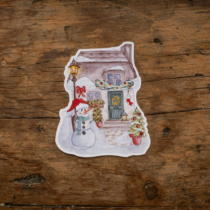 Autocollant - Cottage d'hiver