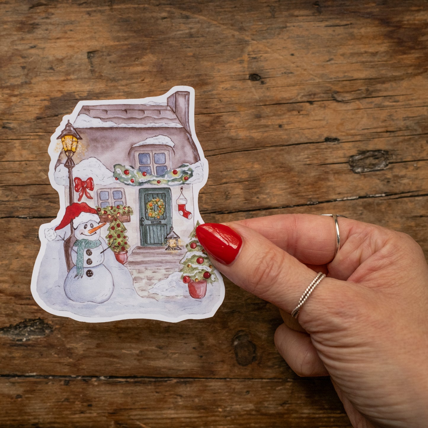 Autocollant - Cottage d'hiver