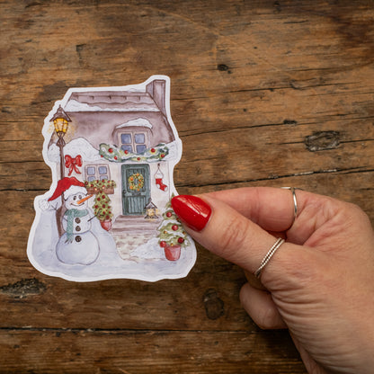 Autocollant - Cottage d'hiver