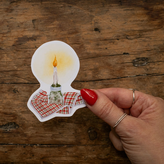 Autocollant - Chandelle sur son linge carotté