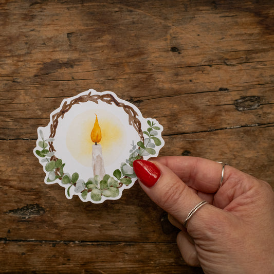 Autocollant - Couronne d'eucalyptus lumineuse