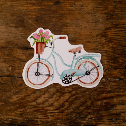Autocollant - vélo de printemps
