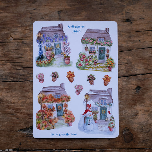 Feuille d'autocollants - Cottages de saison