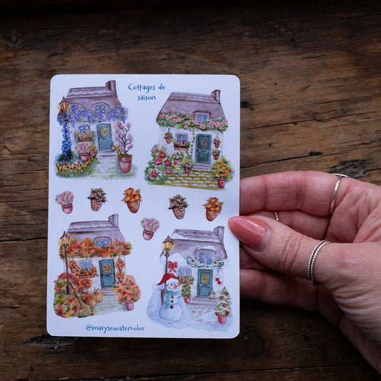Feuille d'autocollants - Cottages de saison