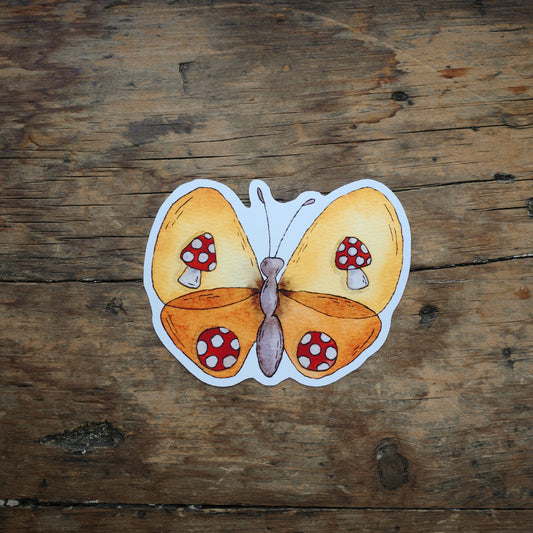 Autocollant - Papillon champignon